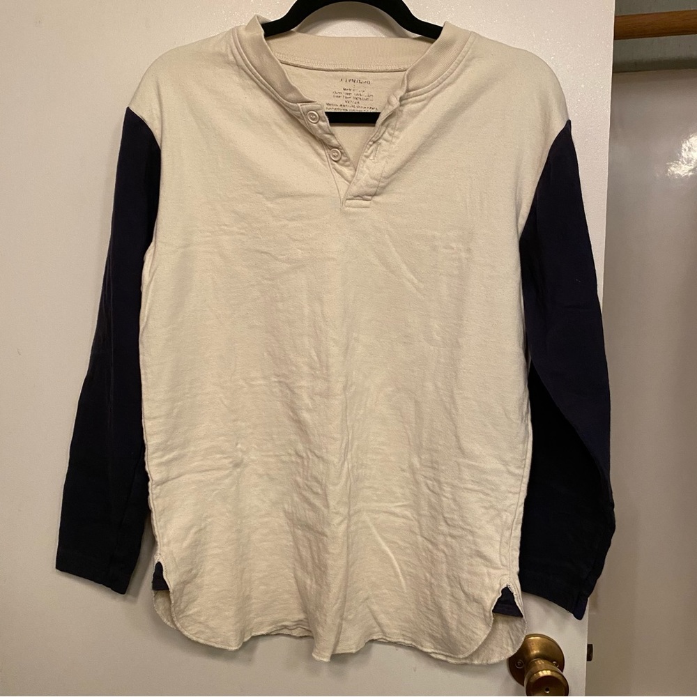 j peterman raglan henley baseball jersey long sleeve